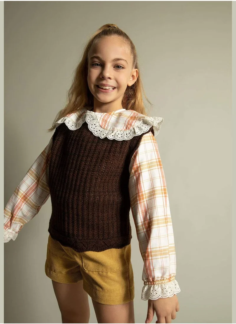 DeFacto Girl Crew Neck Tricot Sweater