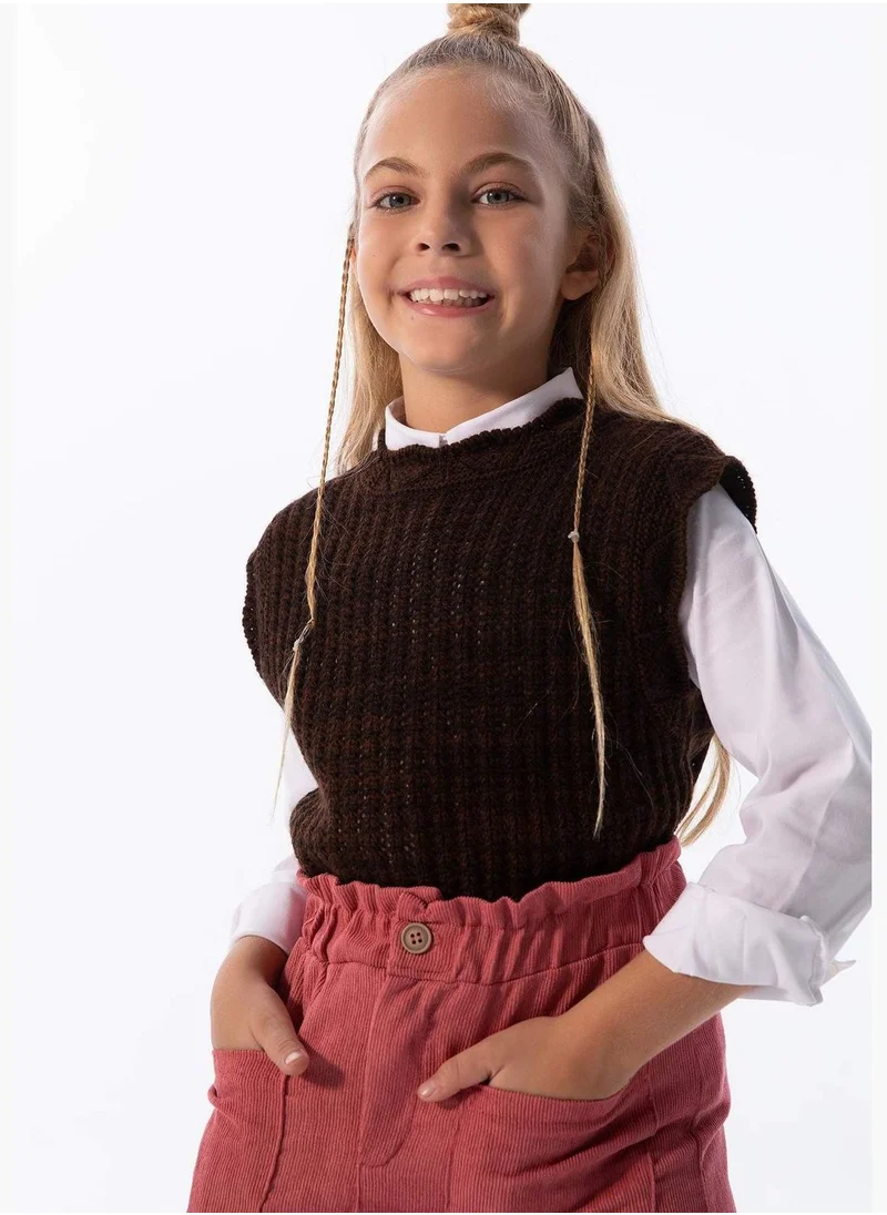 DeFacto Girl Crew Neck Tricot Sweater