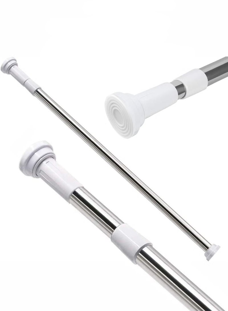DBLEW Adjustable Telescopic Curtain Rod Rust-Resistant Aluminum 140-260cm Extendable Non-Slip Tension Rod for Shower Closet Balcony & Living Room No Drilling Required - Image 1