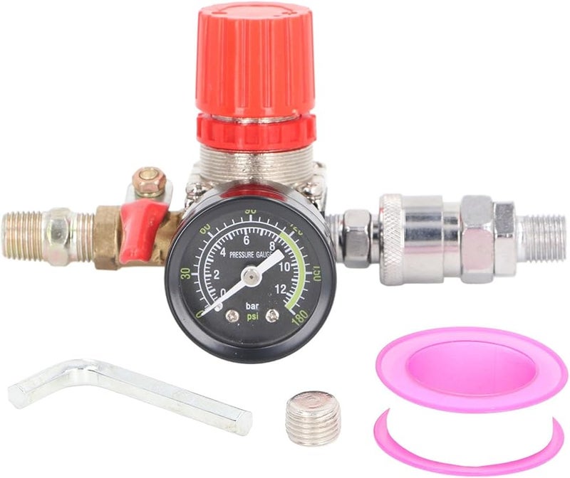 منظم هواء ثقيل 0-180 رطل لكل بوصة مربعة من الحديد الزهر بمنافذ 1/4 بوصة NPT للأدوات الهوائية - Image 2