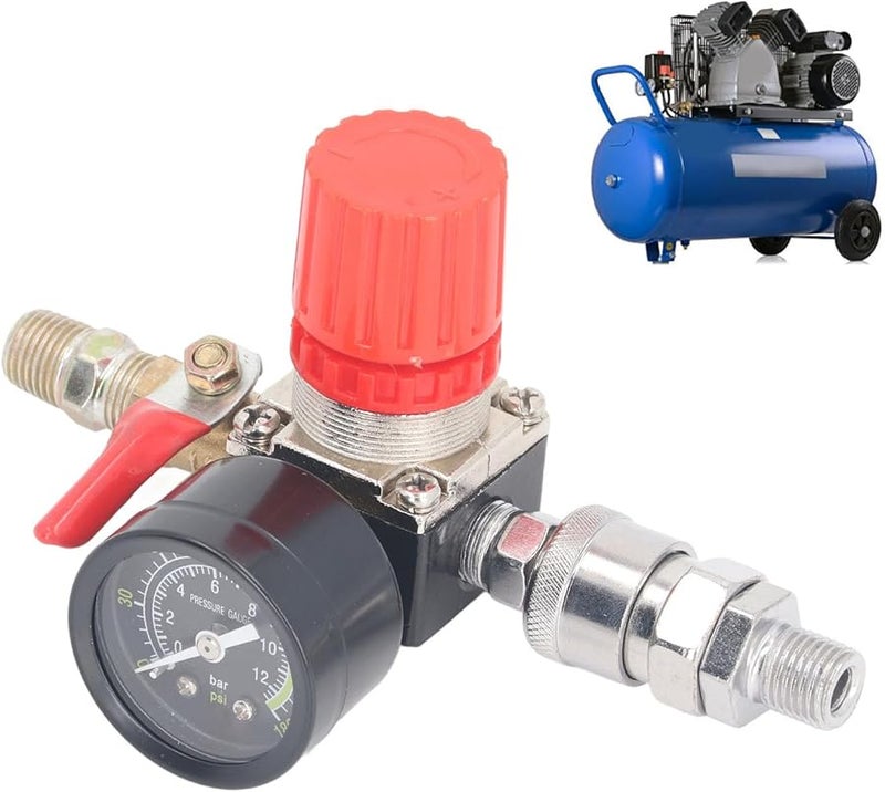 منظم هواء ثقيل 0-180 رطل لكل بوصة مربعة من الحديد الزهر بمنافذ 1/4 بوصة NPT للأدوات الهوائية - Image 3