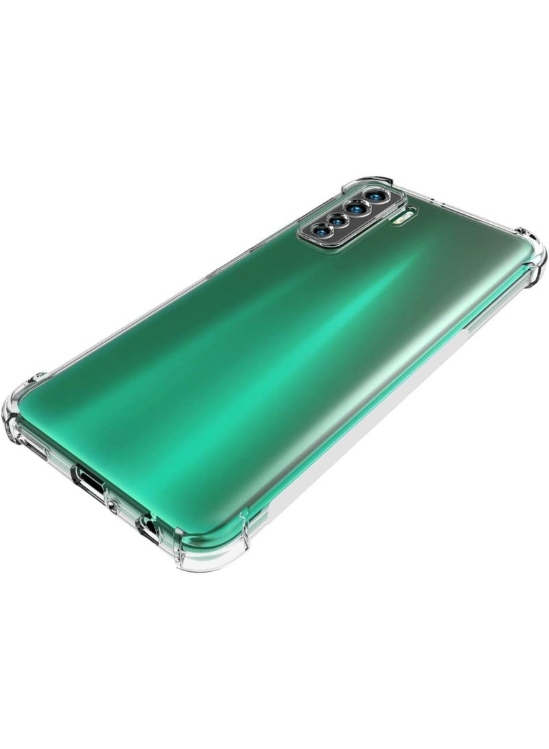 جراب متوافق مع Huawei Nova 7 SE / P40 lite 5G، غطاء شفاف من السيليكون (TPU) مقاوم للصدمات، مزود بحماية للكاميرا وزوايا معززة ضد الصدمات - شفاف. - Image 2