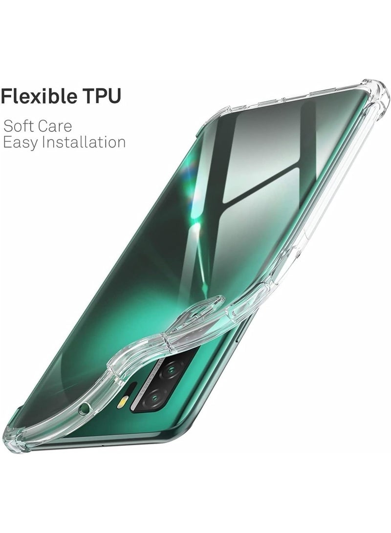 جراب متوافق مع Huawei Nova 7 SE / P40 lite 5G، غطاء شفاف من السيليكون (TPU) مقاوم للصدمات، مزود بحماية للكاميرا وزوايا معززة ضد الصدمات - شفاف. - Image 5