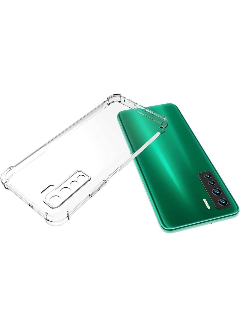جراب متوافق مع Huawei Nova 7 SE / P40 lite 5G، غطاء شفاف من السيليكون (TPU) مقاوم للصدمات، مزود بحماية للكاميرا وزوايا معززة ضد الصدمات - شفاف. - Image 4