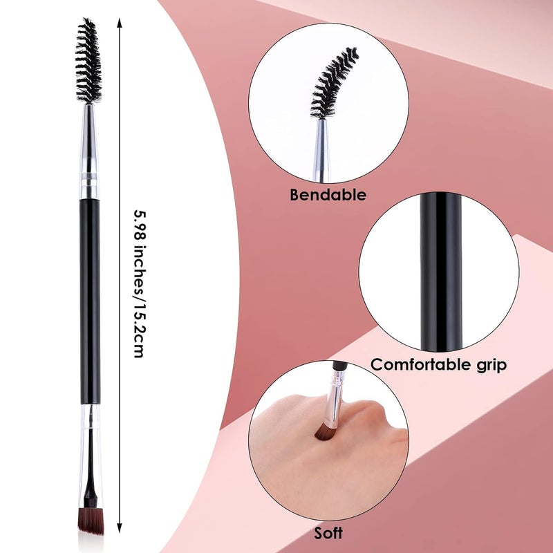 Prosopyare EyebrowBrush Double Angled EyeBrowBrushes Ultra Thin EyebrowBrush Professional Spoolie Brush Makeup Tool for Women Girl Makeup Artist Stylist - Image 2