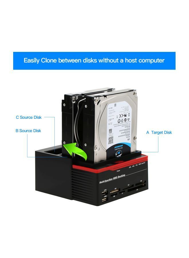 NIBEMINENT Multi-Function HDD Docking Black/Red  - Image 5