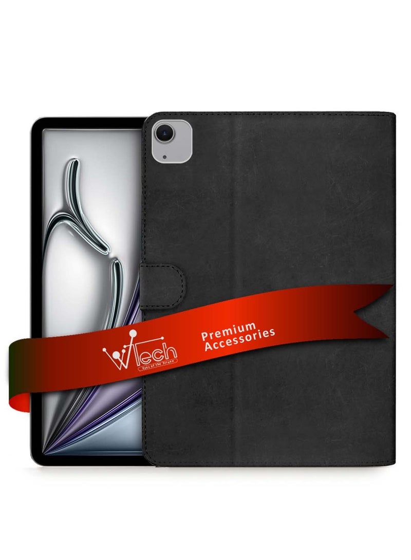 Wtech PU Leather Magnetic Closure Flip Case Cover For Apple iPad Air 13 5G 2024 13 Inch Black - Image 1