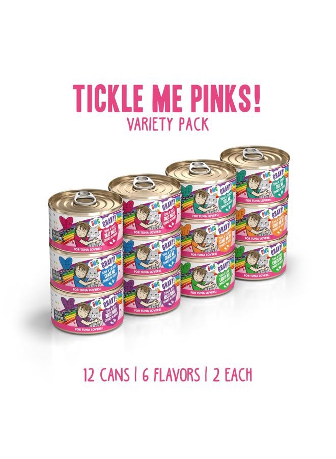 Weruva B.F.F. OMG - Best Feline Friend Oh My Gravy!, Tickle Me Pinks! Variety Pack, 2.8oz Can (Pack of 12) - Image 2