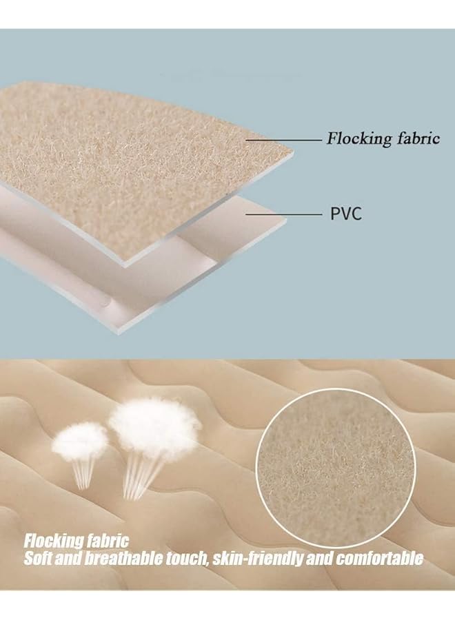 Fh Car Air Mattress Bed Inflatable with 2 Air Pillows for For Outdoor Camping Travel (Beige/ 2 * Storage Piers) - Image 3