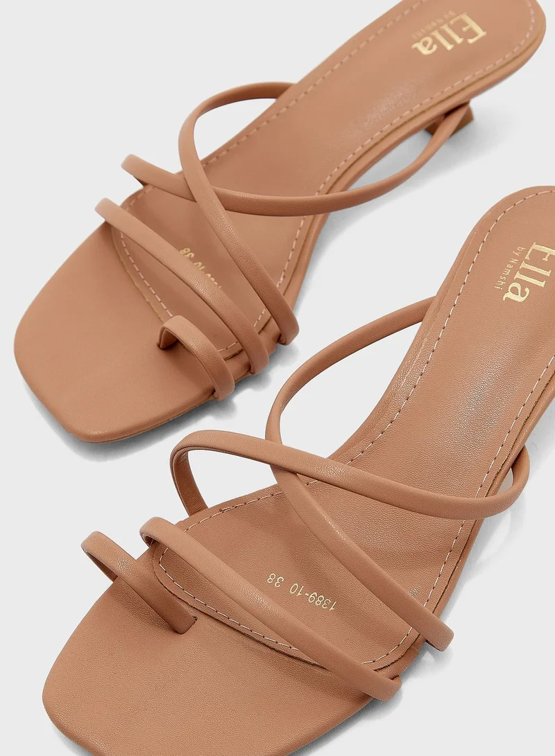 ELLA Strappy Toe Post Mule Sandal