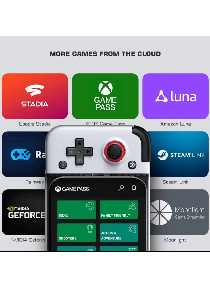 General - Classic Gamepad GameSir X2 Pro-Xbox Mobile Game Controller for Android Phone Type-C (100-179mm) Phone Controller for Play Xbox Game Pass, Xcloud, Apex, Stadia, Luna-Mappable Back Buttons-Passthrough Charging White - Image 1