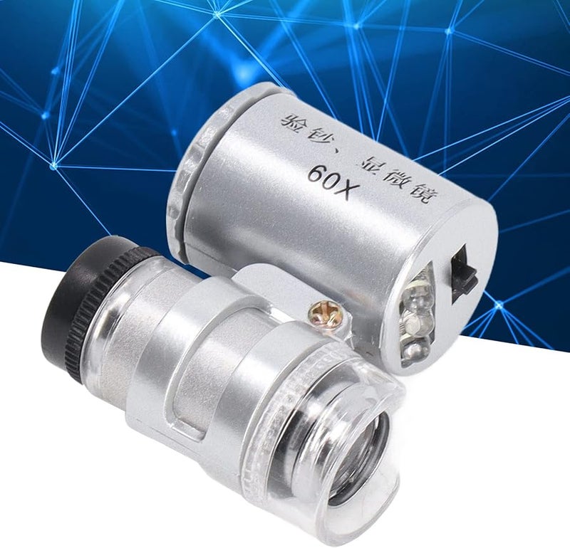 60X Pocket Microscope With Light Adjustable Focus Portable Magnifier For Inspection Stamp Coin Collectors - Image 5