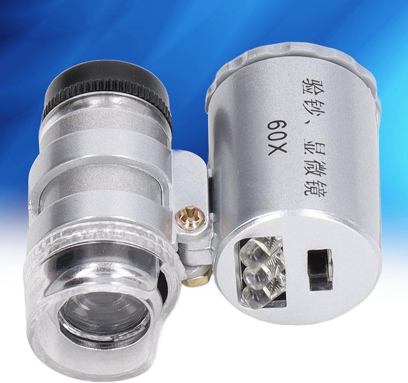 60X Pocket Microscope With Light Adjustable Focus Portable Magnifier For Inspection Stamp Coin Collectors - Image 4