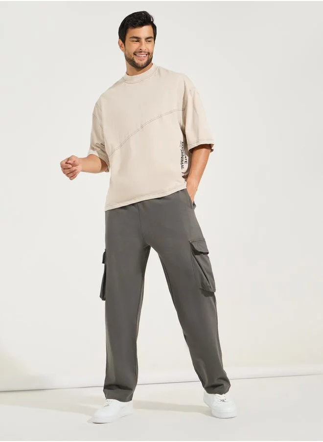 Styli Oversized Straight Leg Joggers with Cargo Pockets