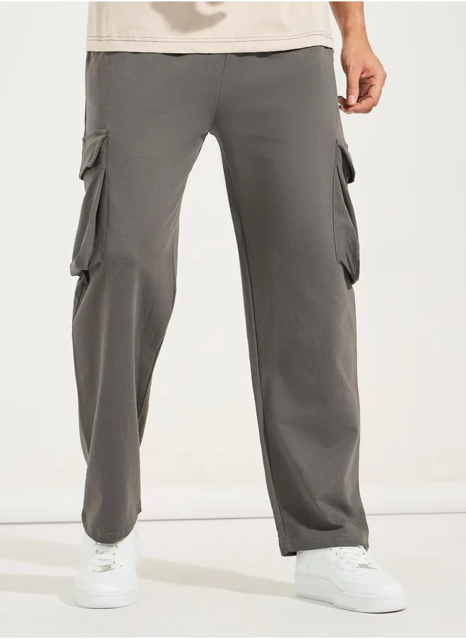 Styli Oversized Straight Leg Joggers with Cargo Pockets