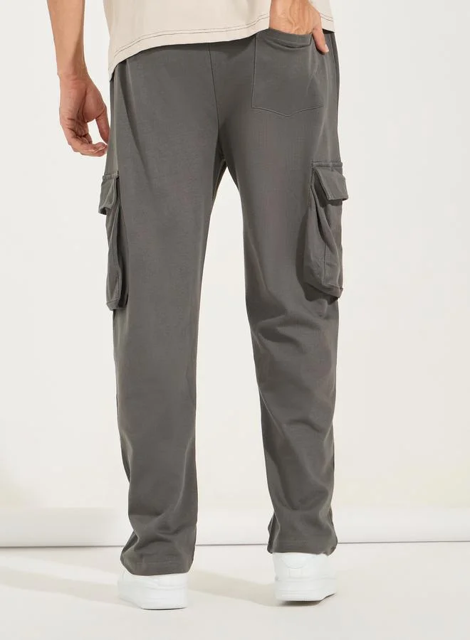 Styli Oversized Straight Leg Joggers with Cargo Pockets