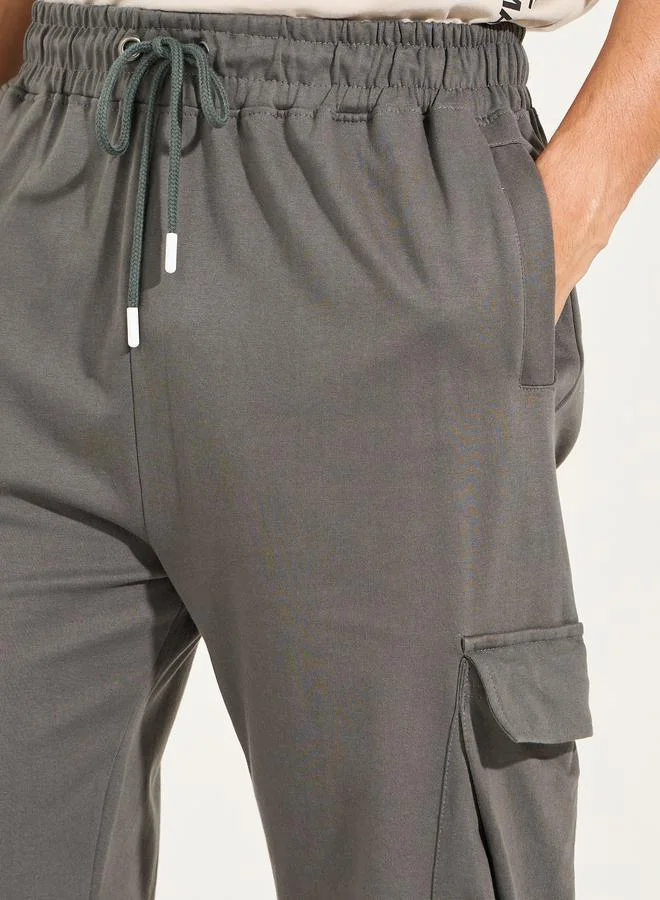 Styli Oversized Straight Leg Joggers with Cargo Pockets