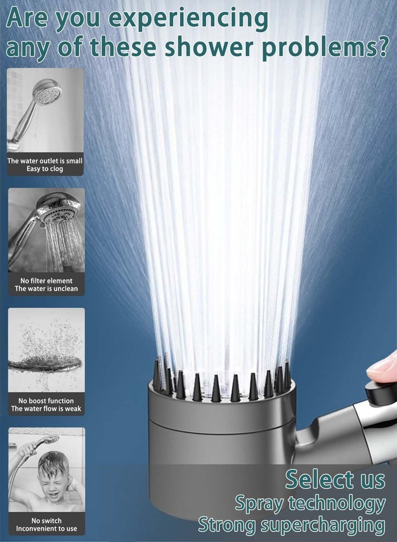 Filtered Shower Head with Handheld, High Pressure Water Flow and Multiple Spray Modes Shower Head with Filter, Power Wash for Hard Water, Showerhead with ON/OFF Switch for Pets Bath - Image 2
