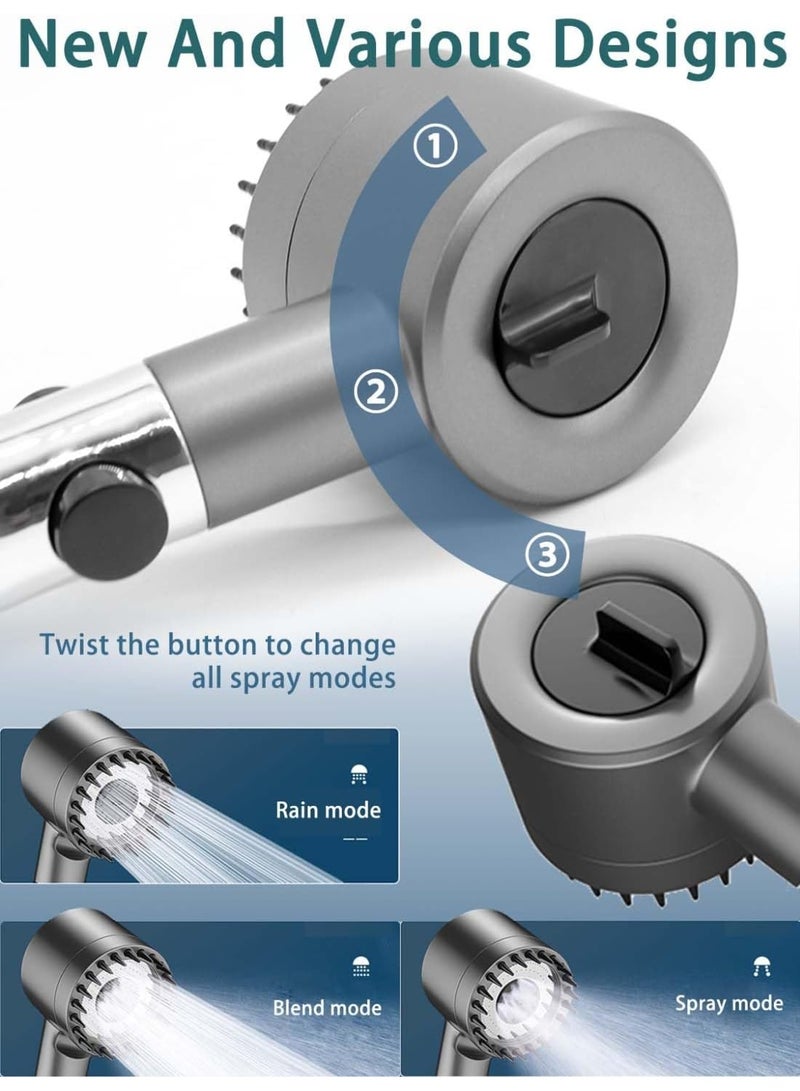 Filtered Shower Head with Handheld, High Pressure Water Flow and Multiple Spray Modes Shower Head with Filter, Power Wash for Hard Water, Showerhead with ON/OFF Switch for Pets Bath - Image 5