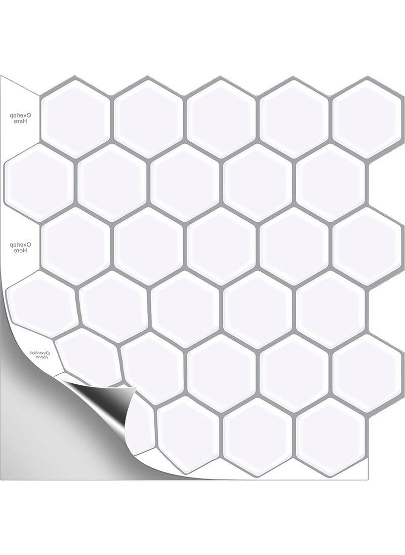 Technosmart 1Pcs 3D Self-Adhesive 30×30CM Coating Honeycomb White Wall Sticker Kitchen Bathroom  - Image 1