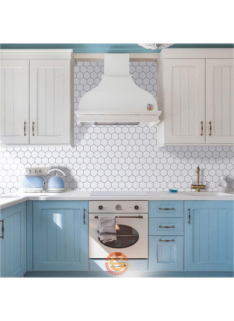 Technosmart 1Pcs 3D Self-Adhesive 30×30CM Coating Honeycomb White Wall Sticker Kitchen Bathroom  - Image 3