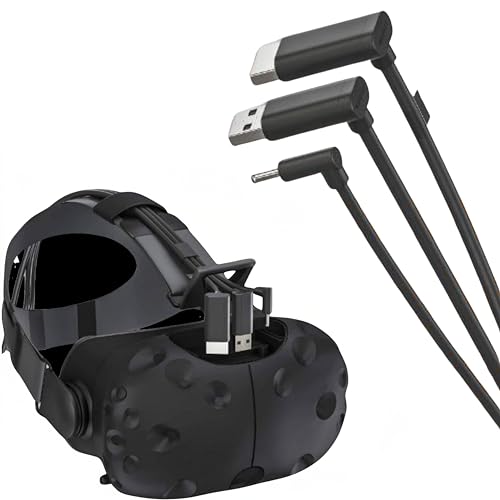 Skywin كابل سكاي وين 3 في 1 متوافق مع HTC Vive (5 أمتار / 16 قدم) ، كابل اتصال 3 في 1 بديل لسماعة HTC Vive وصندوق الربط (أسود) - Image 1