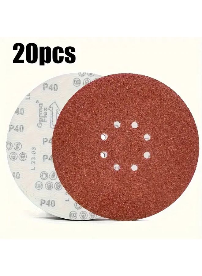 320 Grit 20Pcs 9 Inch 8 Hole Hook Loop Drywall Sanding Discs For Wall Sanding Machines - Image 2