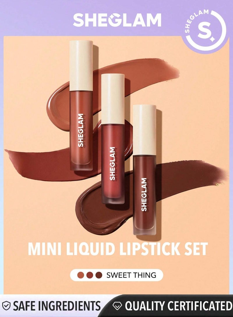 SHEGLAM Matte Allure Mini Liquid Lipstick Set Sweet Thing - Image 1
