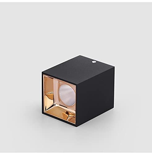 CITRA 18W LED Indoor Outdoor Ceiling Lamp Square Cube Drum Cylinder Black Gold Wall Light 4000k Waterproof (Natural White) - Image 3