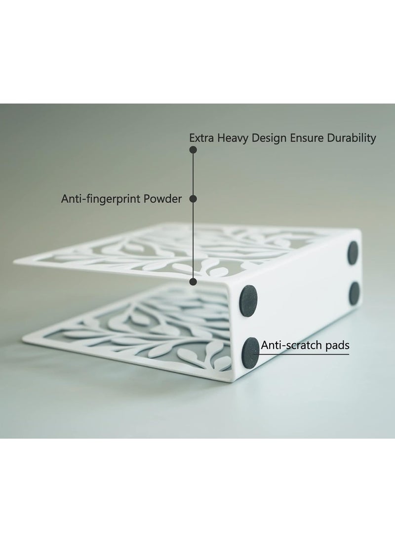 co arma - Modern Metal Leaf Shape White Tissue Holder 16*16*4cm - Image 1