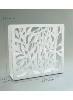 co arma Modern Metal Leaf Shape White Tissue Holder 16*16*4cm  - Image 5