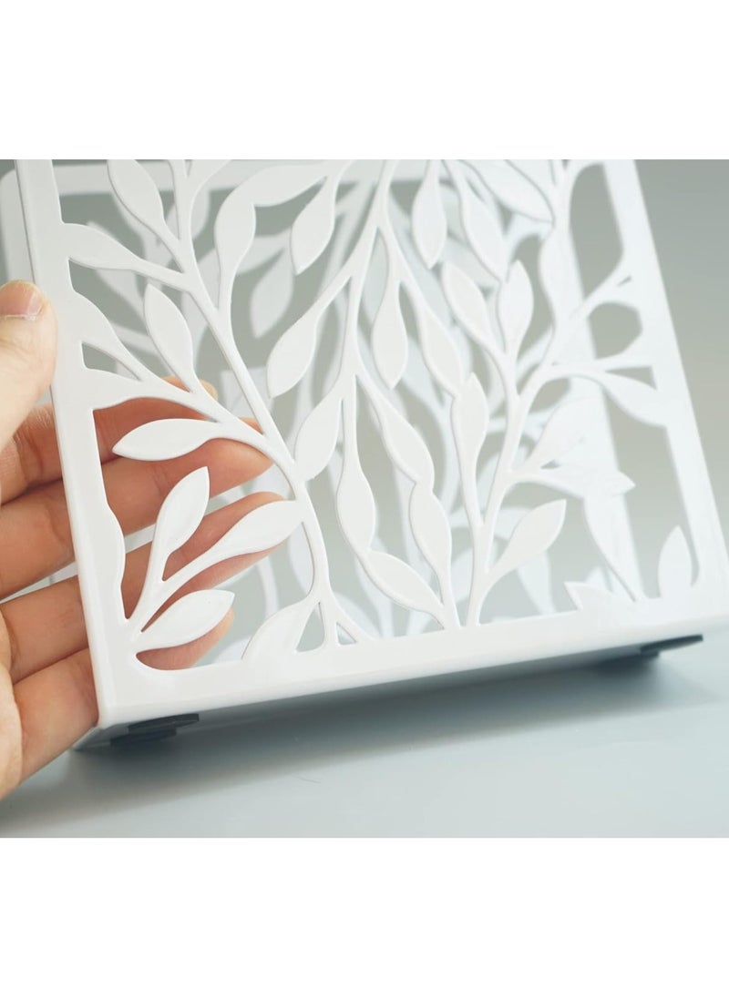 co arma - Modern Metal Leaf Shape White Tissue Holder 16*16*4cm - Image 1