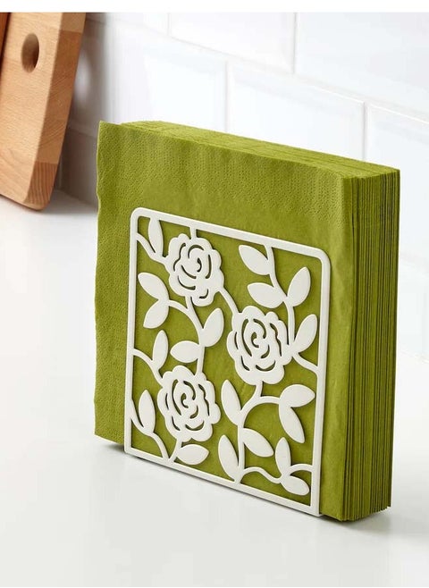 Modern Metal Leaf Shape White Tissue Holder 16*16*4cm