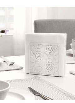 co arma Modern Metal Leaf Shape White Tissue Holder 16*16*4cm  - Image 3