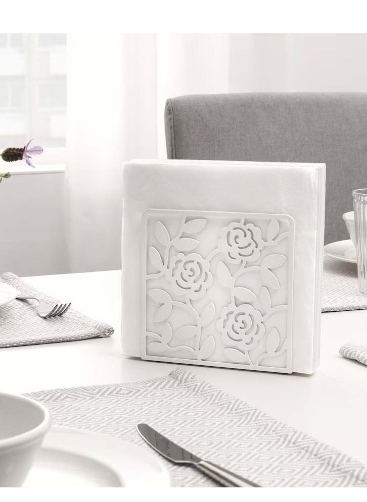 co arma - Modern Metal Leaf Shape White Tissue Holder 16*16*4cm - Image 1