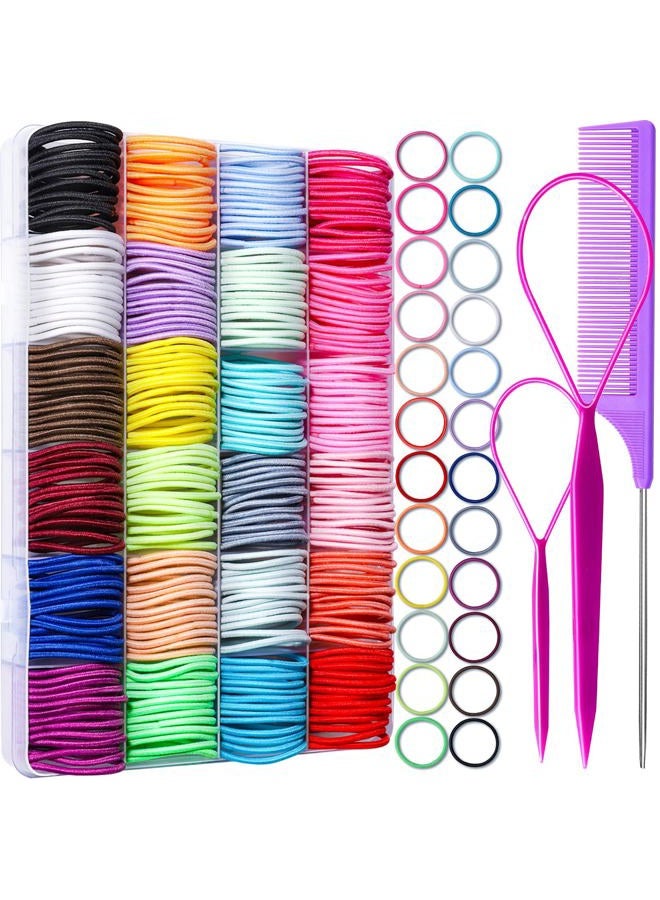 YGDZ Toddler Hair Accessories: 312 Elastic Hair Ties in 24 Colors, Small 3cm No Crease Ponytail Holders for Girls - Image 1