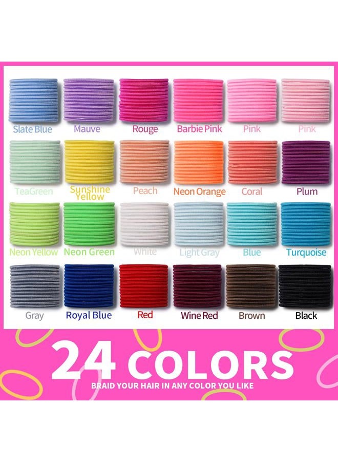 YGDZ Toddler Hair Accessories: 312 Elastic Hair Ties in 24 Colors, Small 3cm No Crease Ponytail Holders for Girls - Image 5