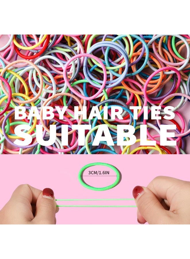 YGDZ Toddler Hair Accessories: 312 Elastic Hair Ties in 24 Colors, Small 3cm No Crease Ponytail Holders for Girls - Image 4
