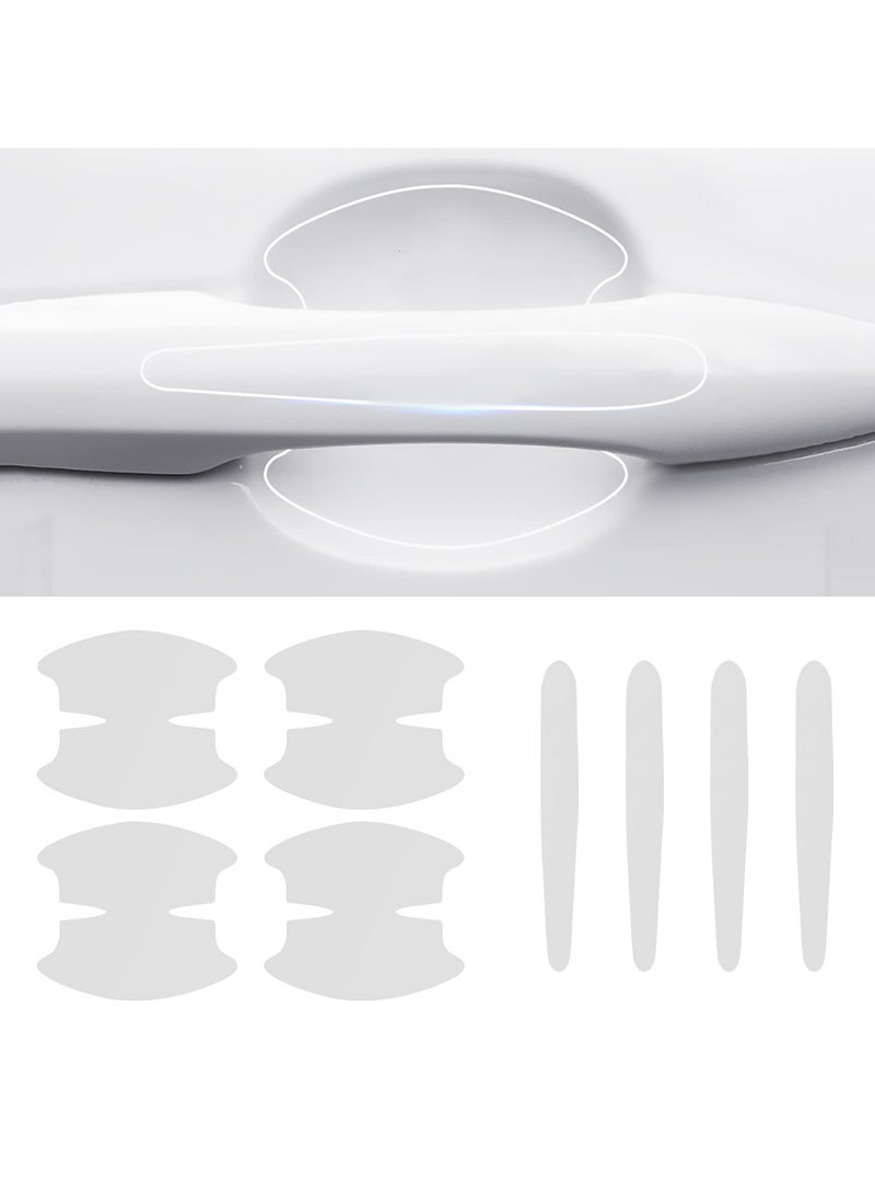 VIUAUAX 8Pcs Auto Door Handle Protective Film,  Car Door Handle Sticker,Non-Marking Auto Door Handle Protective Film, Universal Car Scratch Protection Cover Guard, TPU Paint Guard Stickers to Prevent Scratches - Image 1