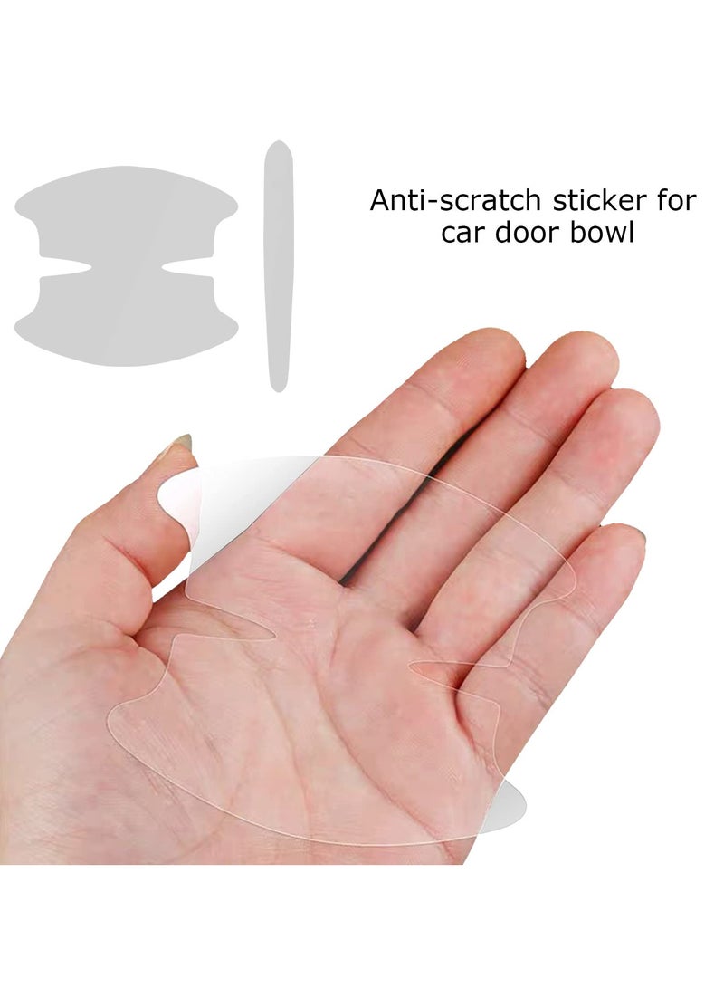 VIUAUAX 8Pcs Auto Door Handle Protective Film,  Car Door Handle Sticker,Non-Marking Auto Door Handle Protective Film, Universal Car Scratch Protection Cover Guard, TPU Paint Guard Stickers to Prevent Scratches - Image 3