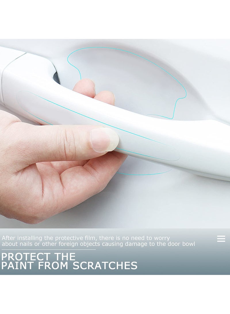 VIUAUAX 8Pcs Auto Door Handle Protective Film,  Car Door Handle Sticker,Non-Marking Auto Door Handle Protective Film, Universal Car Scratch Protection Cover Guard, TPU Paint Guard Stickers to Prevent Scratches - Image 4