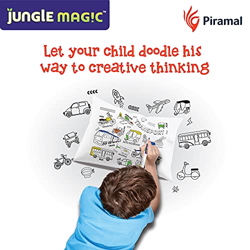 Jungle Magic Cotton Doodle Artz - Transport, 23 x 16.5 x 3.5 Centimeters, White - Image 2