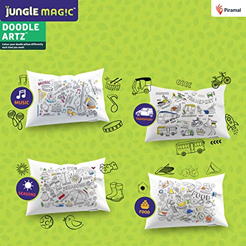 Jungle Magic Cotton Doodle Artz - Transport, 23 x 16.5 x 3.5 Centimeters, White - Image 5