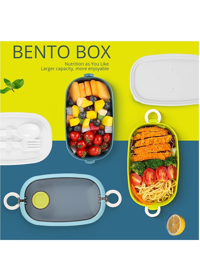 Y&D Bento Box Adult Lunch Box, 1.3L All-In-One with Carrying Handle Including Utensils And Sauce Leak-Proof For Adults Stackable, Microwaveable Containers  - Image 5