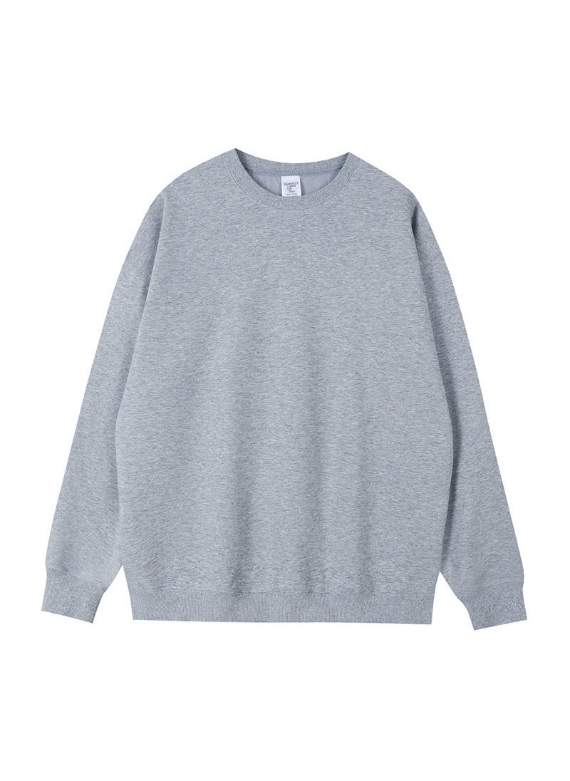 Generic - 600g Heavyweight Silver Fox Fleece Hoodie Unisex Autumn Winter Love Sweatshirt Jacket Flower Grey-Turtleneck - Image 1