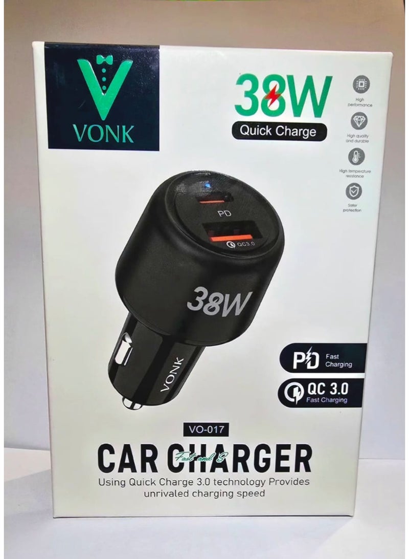 Vonk 38W Car Charger Supports Fast Charging - Image 1