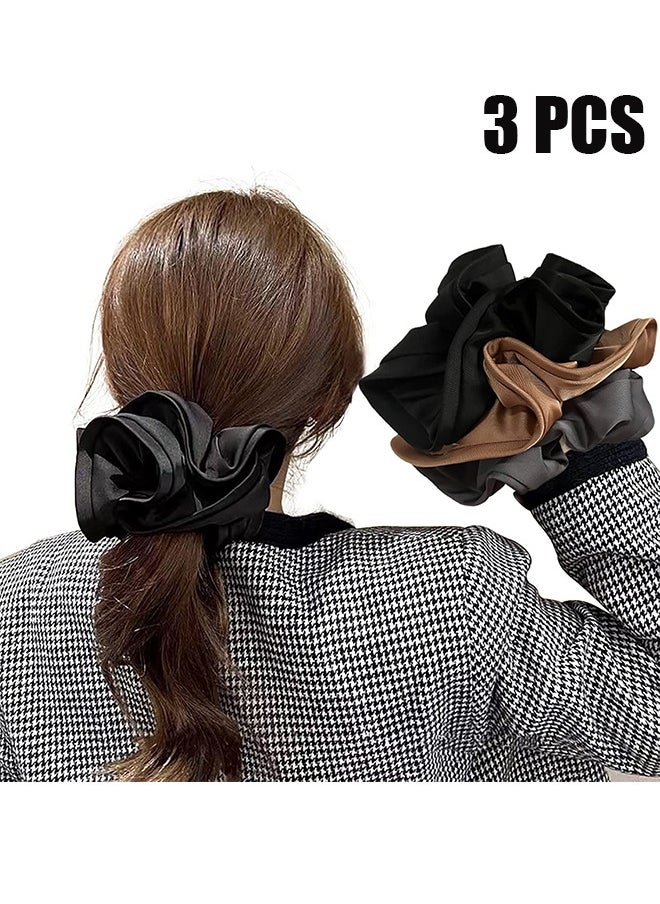اتش واي بقع الشعر المتضخم ، عصابات الشعر المرنة للنساء Scrunchie حاملي ذيل الحصان روابط الشعر 3 حزم  - Image 1