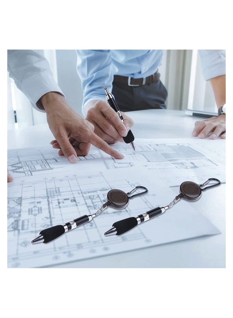 Carabiner Pens, 6 Pieces Carabiner Keychain Retractable Badge Reel Ballpoint Pen, 3 in 1 Belt Clip Keychain Retractable Pen Set for Nurses, Teachers, Colleagues, Workers Easily Carry and Find - Image 4