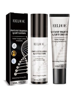 2pcs Instant Lift Face Skincare Set, Anti-Aging Face Cream Tightener Skin, Facial Tightening & Lifting Lotion, Lifting Serum Cream Essential Oil, Neck Eye Tightening Lifting Serum, Skin Care Kit