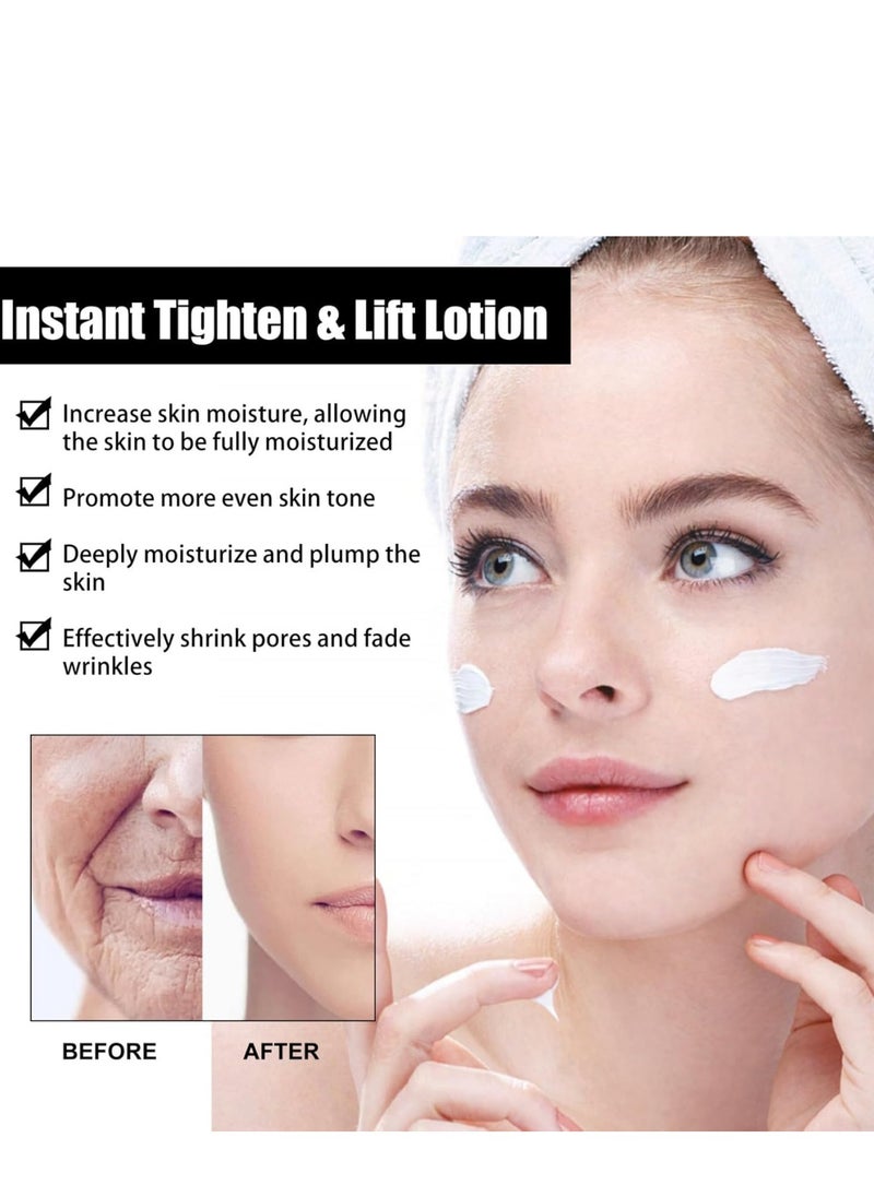 EELHOE - 2pcs Instant Lift Face Skincare Set, Anti-Aging Face Cream Tightener Skin, Facial Tightening & Lifting Lotion, Lifting Serum Cream Essential Oil, Neck Eye Tightening Lifting Serum, Skin Care Kit - Image 1
